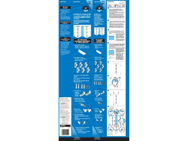 BX BIFOLD DOOR HARDWARE SET 60\"