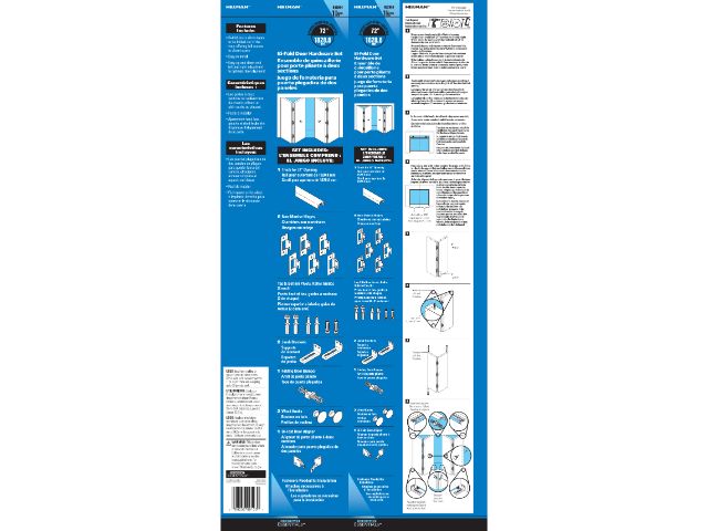BX BIFOLD DOOR HARDWARE SET 72\"