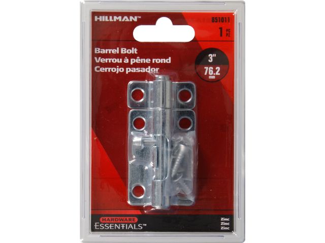 CD-BARREL BOLT 3\" ZINC