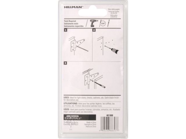 CD-LIGHT T-HINGE 3\"BLACK