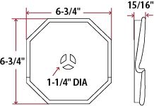 WHITE OCTAGON SURFACE MOUNT