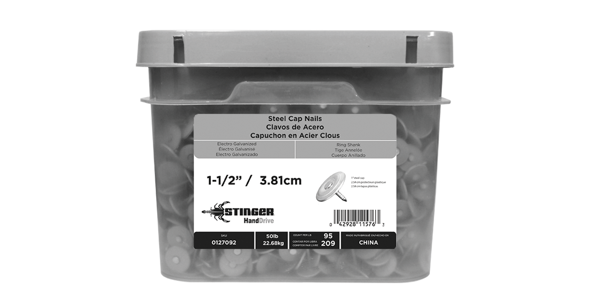 1-1/4\" PLASTIC CAP NAILS 2000PC