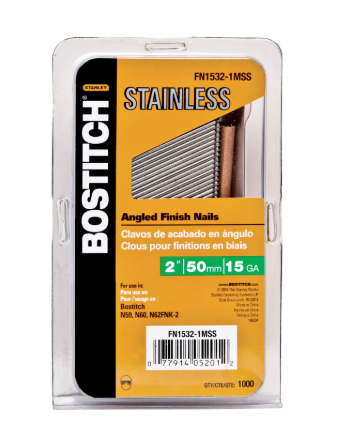 BOSTITCH SS FIN NAIL 15GA  2\" 1M