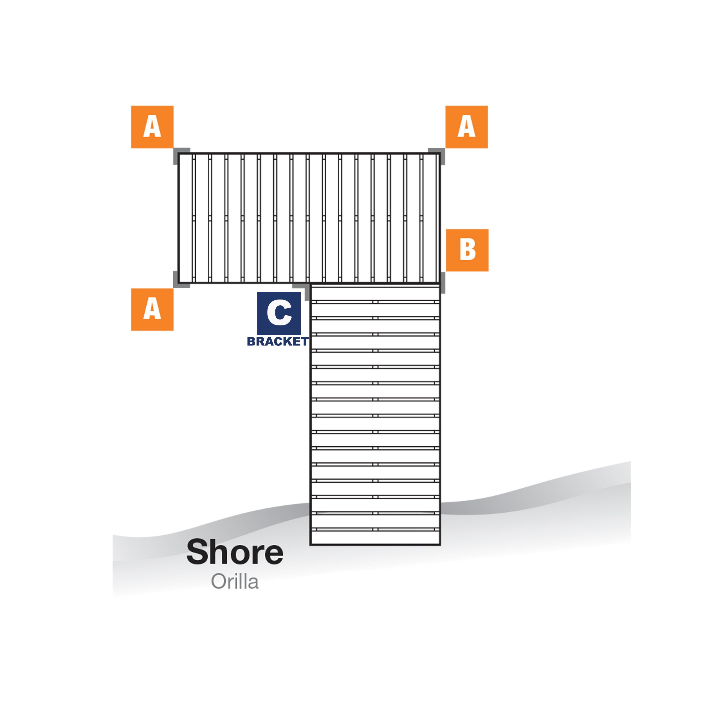 \"C\" Inside Corner Bracket-2 way