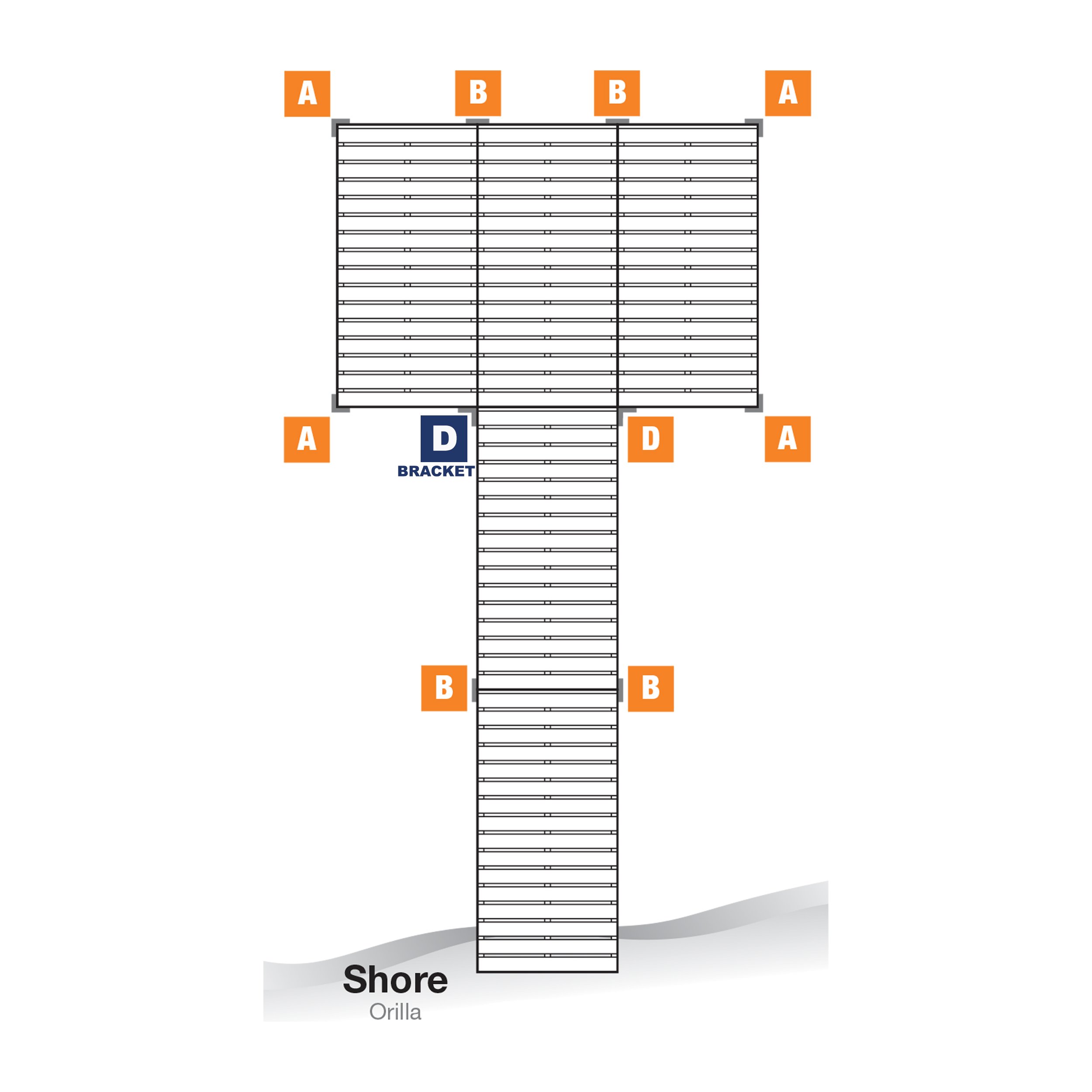 \"D\" Inside Corner Bracket-3 way