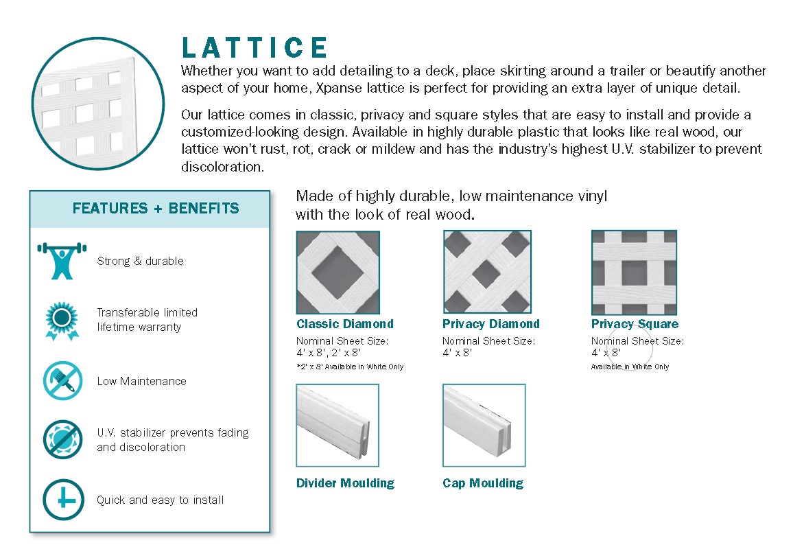 8\' WHITE VINYL LATTICE DIVIDER