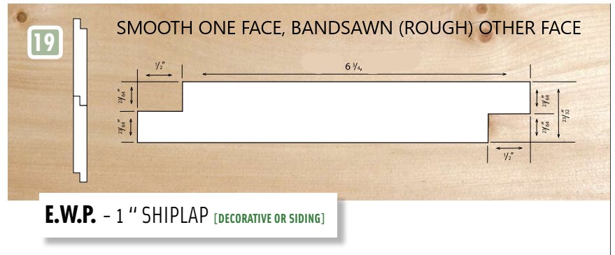 PC 1X8-10 SHIPLAP PINE STD BDSWN