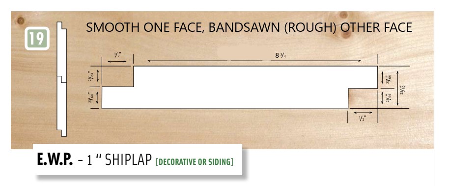 PC 1X10-16 SHIPLAP PINE STD BSWN