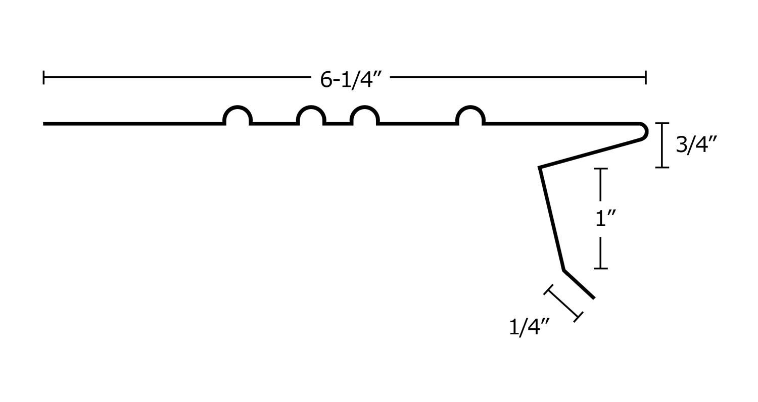 PC 8\" D DRIP EDGE BLACK ALUM 10\'