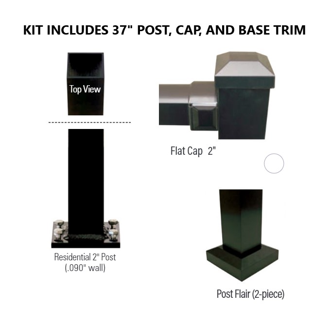 WESTBURY 37\" POST W/ CAP/TRIM