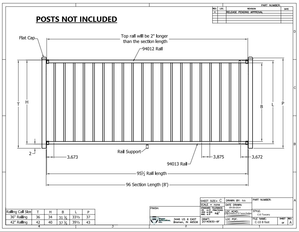 WSTBURY C10 8\'X36 FLT RAIL KT BL
