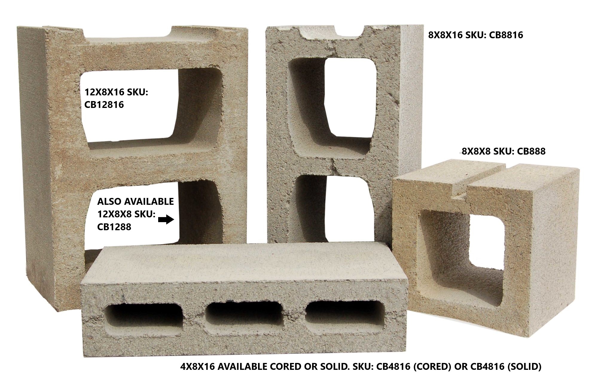 CEMENT BLOCK 12X8X8 HALF SASH