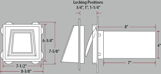 MID AMERICA HOODED VENT WHT W/J