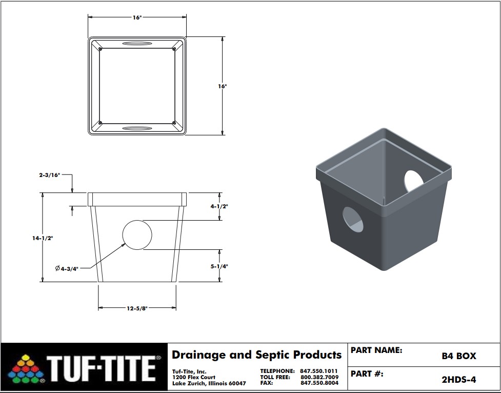 2-HOLE SUMP DRAIN KIT 2HDS-4