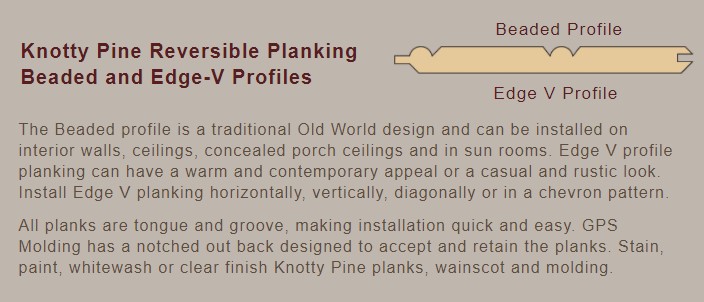 PINE WALL PLANK 14SF REVERSIBLE