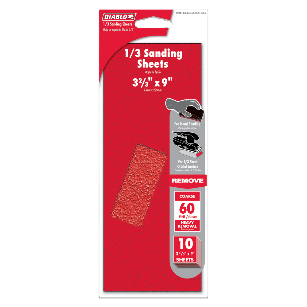 60-Grit Coarse Sanding sht 10pc