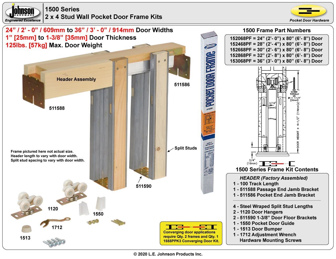 JOHNSON POCKET DOOR KIT 30X68