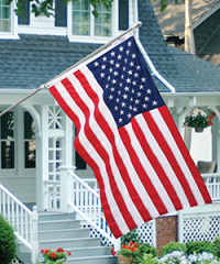 5' WOODEN POLE AMERICAN FLAG